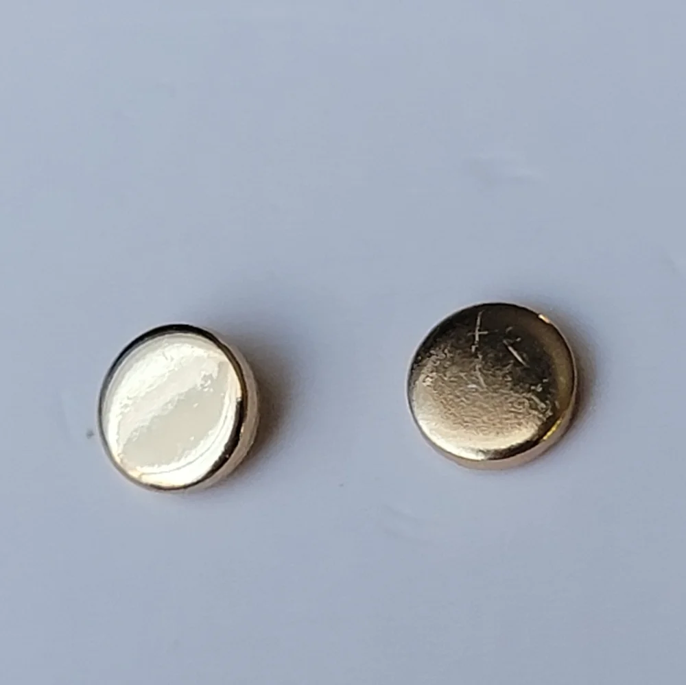 Gold Circle Stud Earrings Minimalist Button